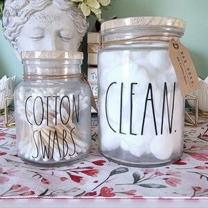 Rae Dunn Cotton Swab & Cotton Ball Jar Containers